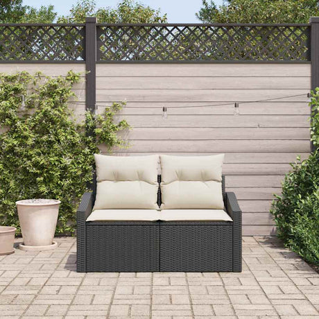 Vidaxl tuinbank met kussen met opslag 123 x 62 x 69 cm poly rattan