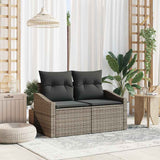 Vidaxl tuinbank met kussen met opslag 123 x 62 x 69 cm poly rattan