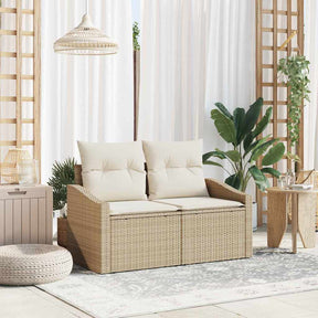 Vidaxl tuinbank met kussen met opslag 123 x 62 x 69 cm poly rattan