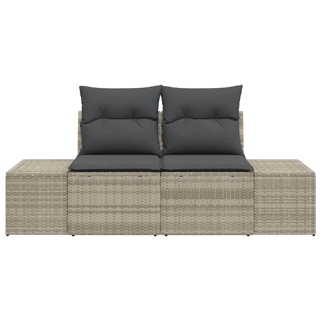 Vidaxl tuinbank met kussen grijs 184 x 62 x 69 cm poly rattan