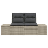 Vidaxl tuinbank met kussen grijs 184 x 62 x 69 cm poly rattan