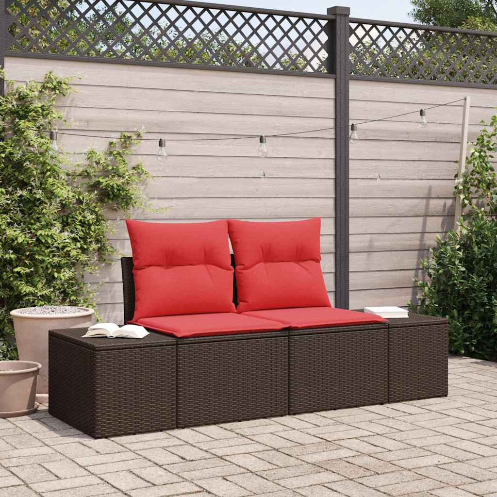 Vidaxl tuinbank 2-aantal zitplaatsen poly rattan