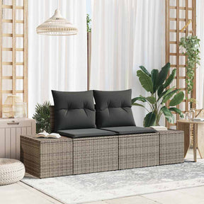 Vidaxl tuinbank met kussen grijs 184 x 62 x 69 cm poly rattan