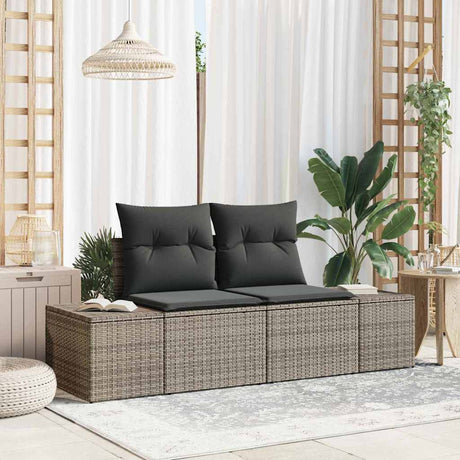 Vidaxl tuinbank met kussen grijs 184 x 62 x 69 cm poly rattan