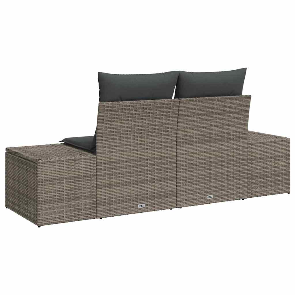 Vidaxl tuinbank met kussen grijs 184 x 62 x 69 cm poly rattan