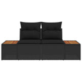 Vidaxl tuinbank zwart 184 x 62 x 85cm poly rattan