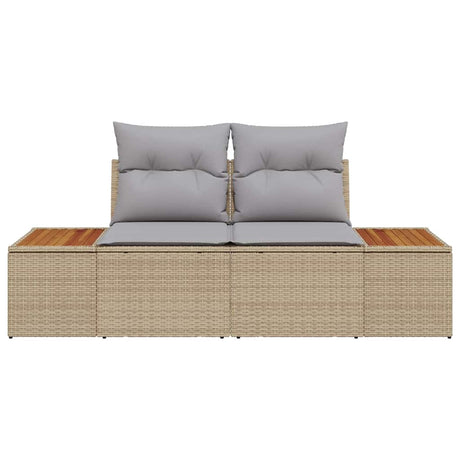 Vidaxl tuinbank beige 184 x 62 x 85cm poly rattan