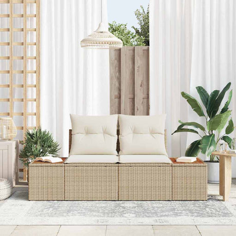 Vidaxl tuinbank beige 184 x 62 x 85cm poly rattan