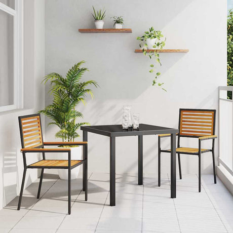 Vidaxl tuinstapelstoelen 2 st bruin en zwart