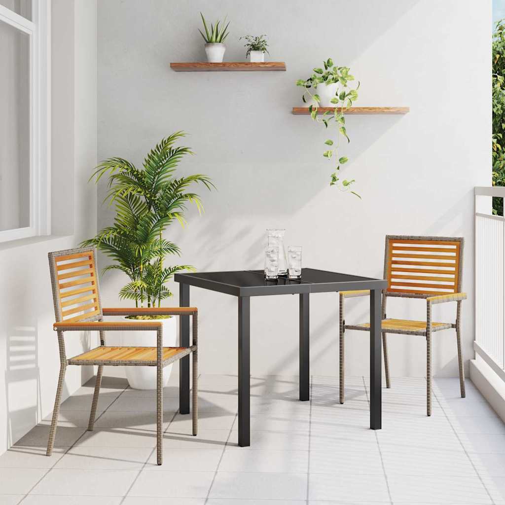 Vidaxl tuinstapelstoelen 2 st bruin en grijs