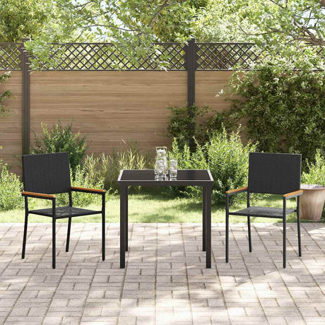 Vidaxl tuinstapelstoelen 2 st zwart en bruin