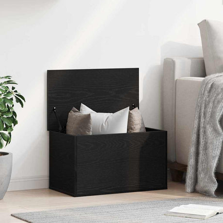 Vidaxl opslagdoos zwart eiken 60 x 35 x 35 cm bewerkt hout