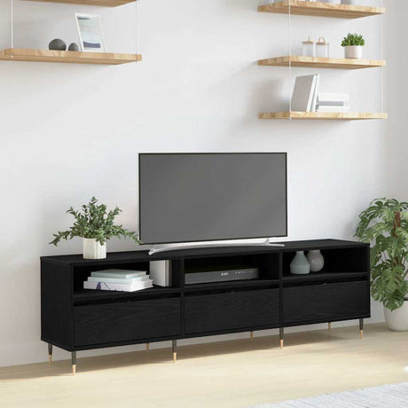 Vidaxl tv-kast 150 x 30 x 45 cm zwart eiken bewerkt hout