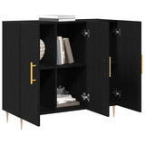 Vidaxl dressoir zwart eiken 90 x 34 x 80 cm bewerkt hout