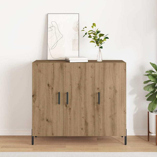 Vidaxl dressoir artisan eiken 90 x 34 x 80 cm bewerkt hout