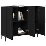Vidaxl dressoir zwart eiken 90 x 34 x 80 cm bewerkt hout
