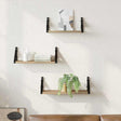 Vidaxl wandplank 3 st rook eik 37 x 12 x 13 cm