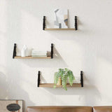 Vidaxl wandplank 3 st rook eik 37 x 12 x 13 cm