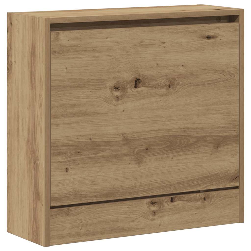 Vidaxl schoenenkast artisan eiken 60 x 21 x 57 cm bewerkt hout