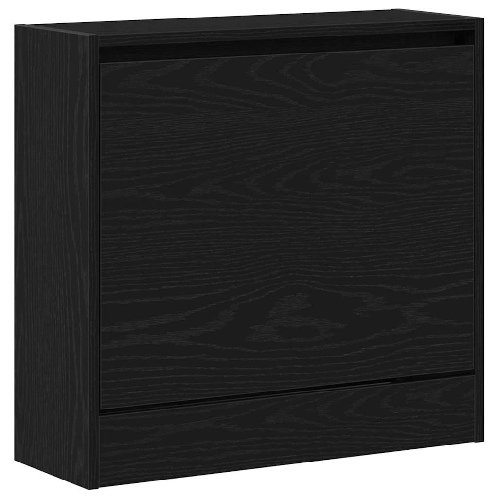 Vidaxl schoenenkast met plank zwart eiken 60 x 21 x 57 cm bewerkt hout