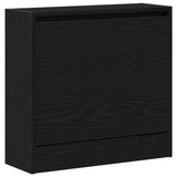 Vidaxl schoenenkast met plank zwart eiken 60 x 21 x 57 cm bewerkt hout