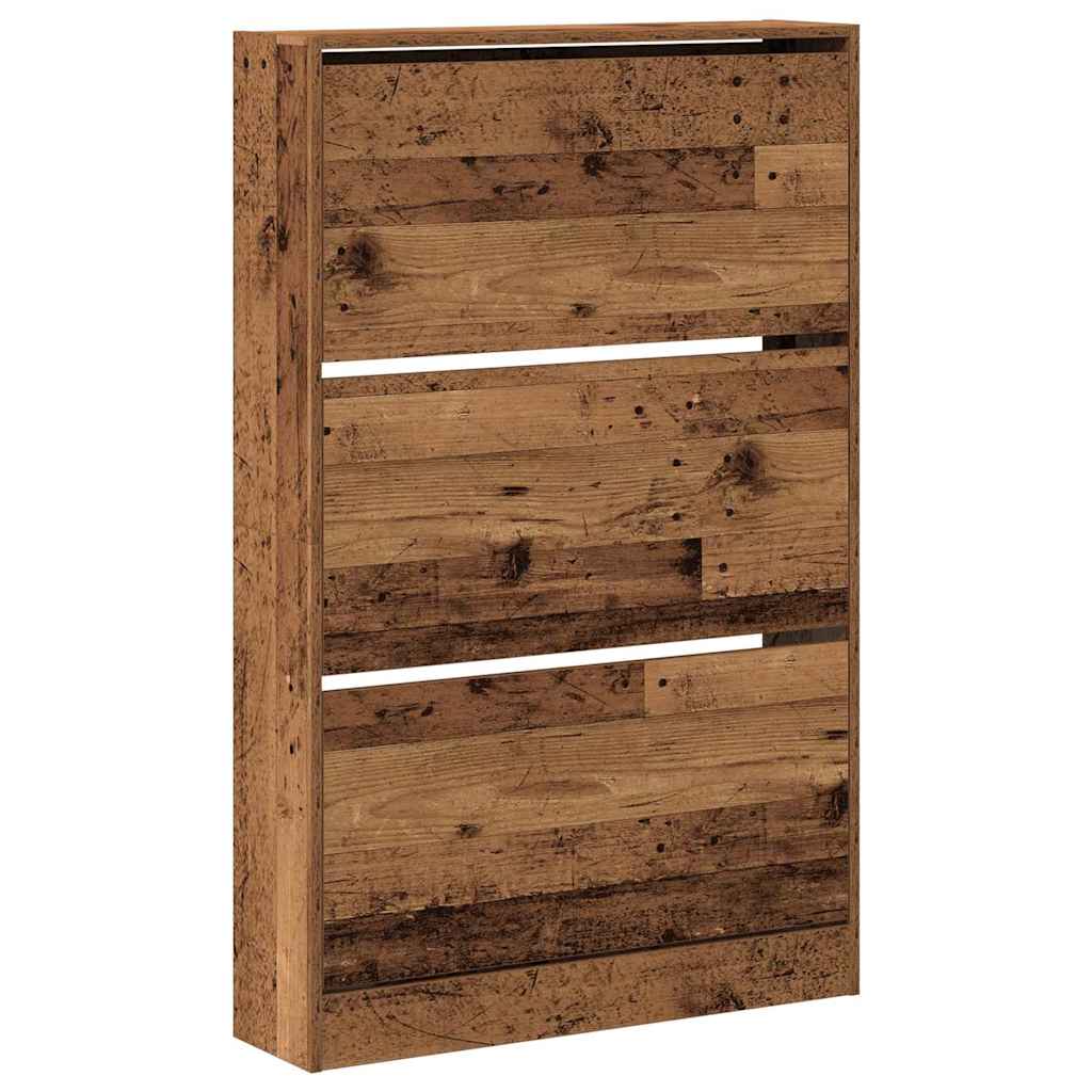Vidaxl schoenenkast met plank oudhout 80 x 21 x 125,5 cm bewerkt hout