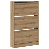 Vidaxl schoenenkast artisan eiken 80 x 21 x 125,5 cm bewerkt hout