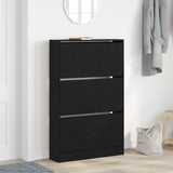 Vidaxl schoenenkast zwart eiken 80 x 21 x 125,5 cm bewerkt hout