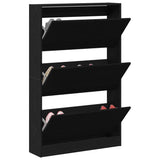 Vidaxl schoenenkast zwart eiken 80 x 21 x 125,5 cm bewerkt hout