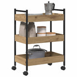 Vidaxl keuken trolley artisan eiken 50 x 30 x 70 cm bewerkt hout