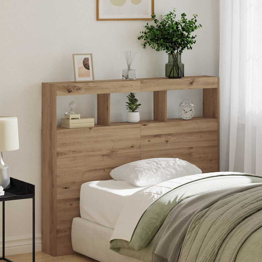 Vidaxl hoofdbord artisan eiken bewerkt hout