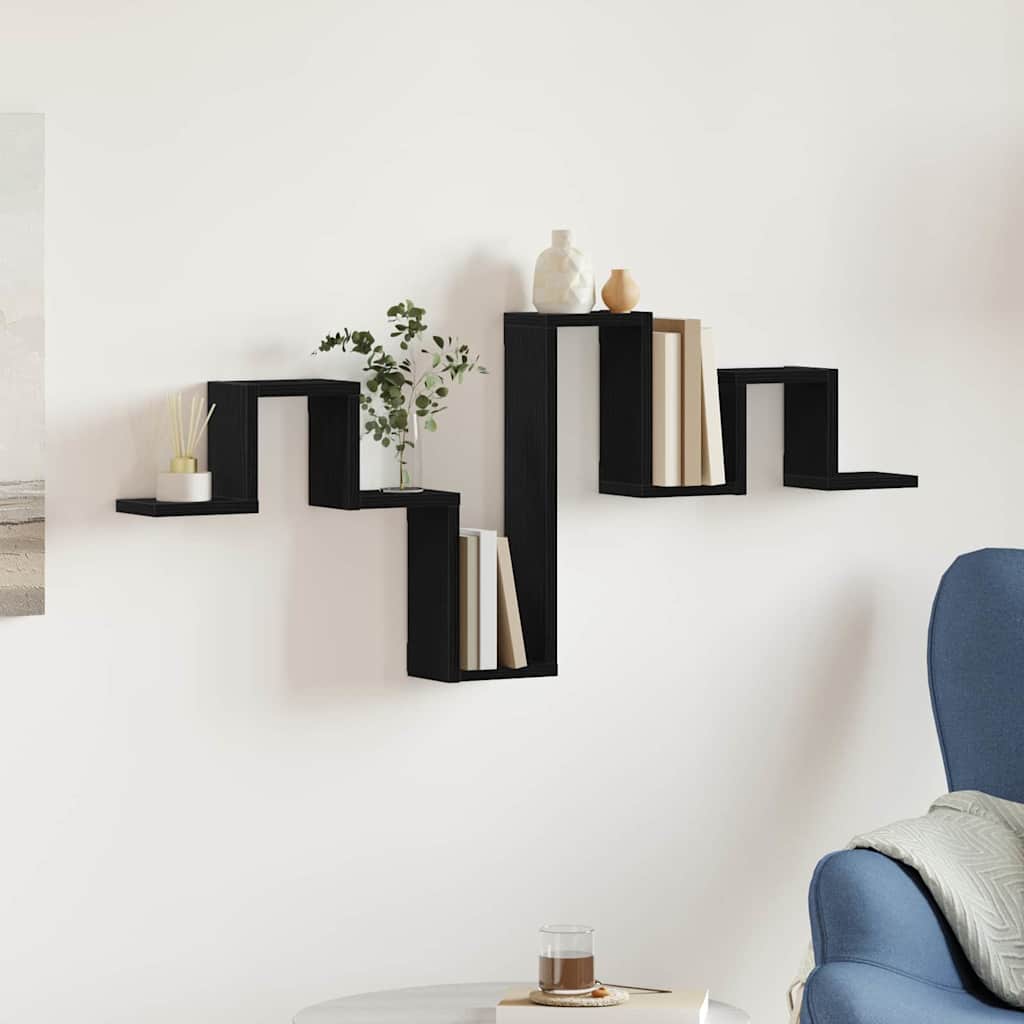 Vidaxl wandplank muurmontage zwart eiken 104.5 x 43 x 10 cm
