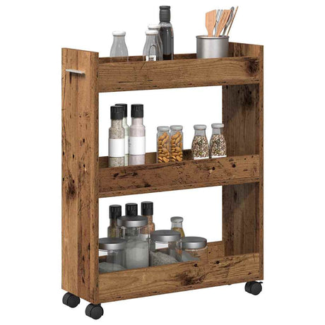 Vidaxl kast met wiel oudhout 60 x 22 x 79 cm