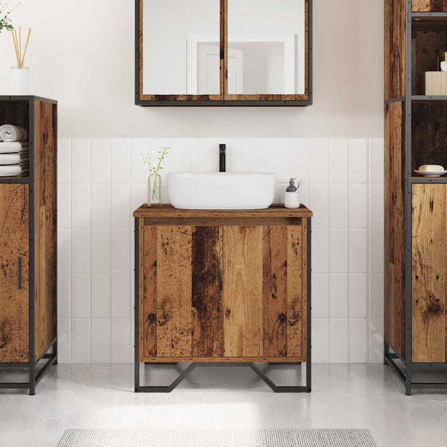 Vidaxl badkamertenk te kast oud hout 60 x 35 x 60 cm bewerkt hout