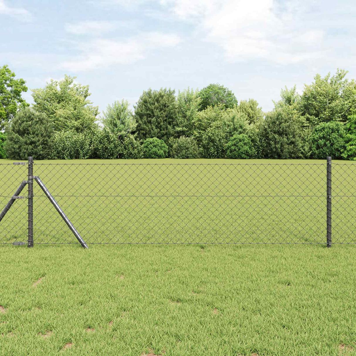 Vidaxl kettenschakelhek grijs 25 x 0,4 m staal