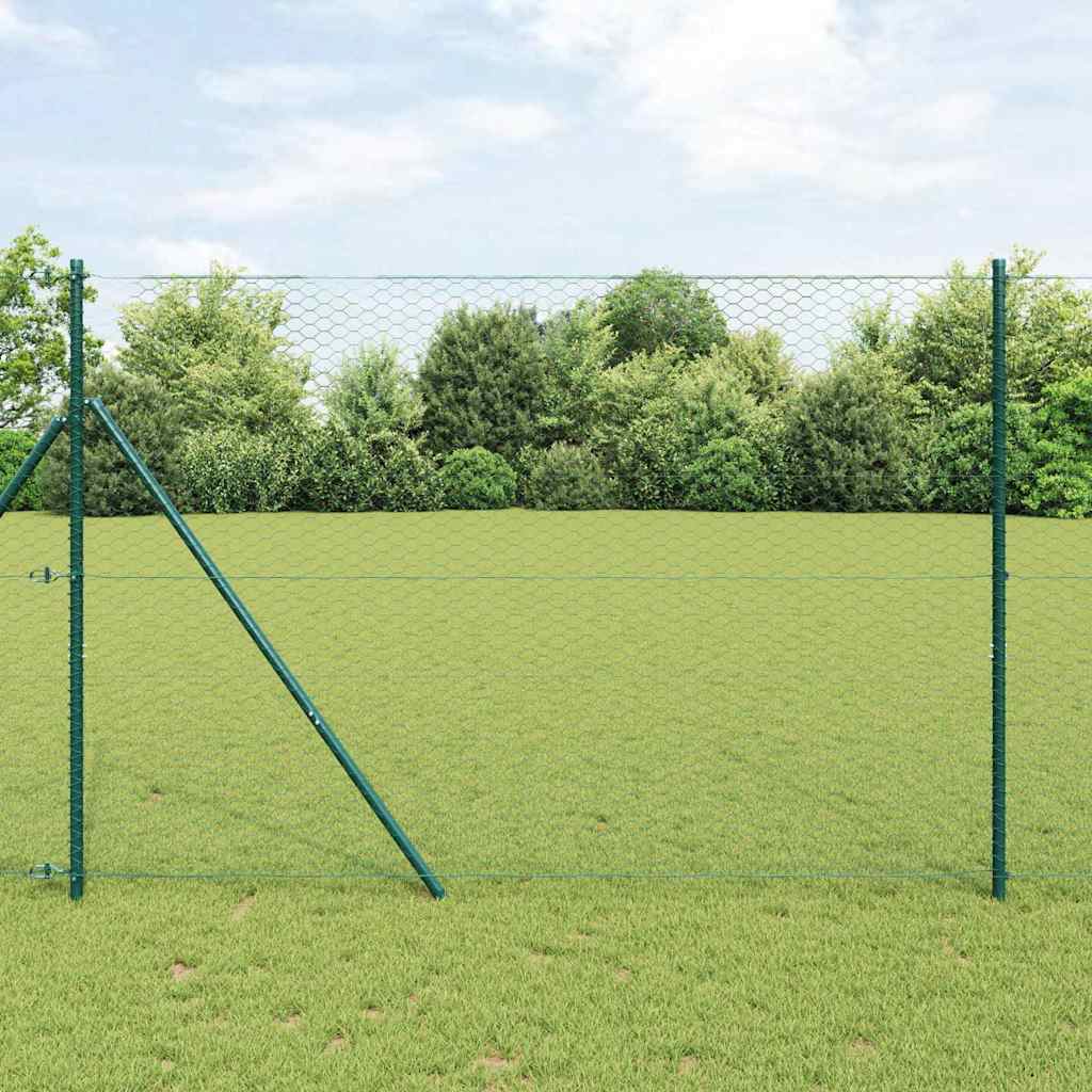 Vidaxl hexagon hek groen 1,5 x 50 m pvc