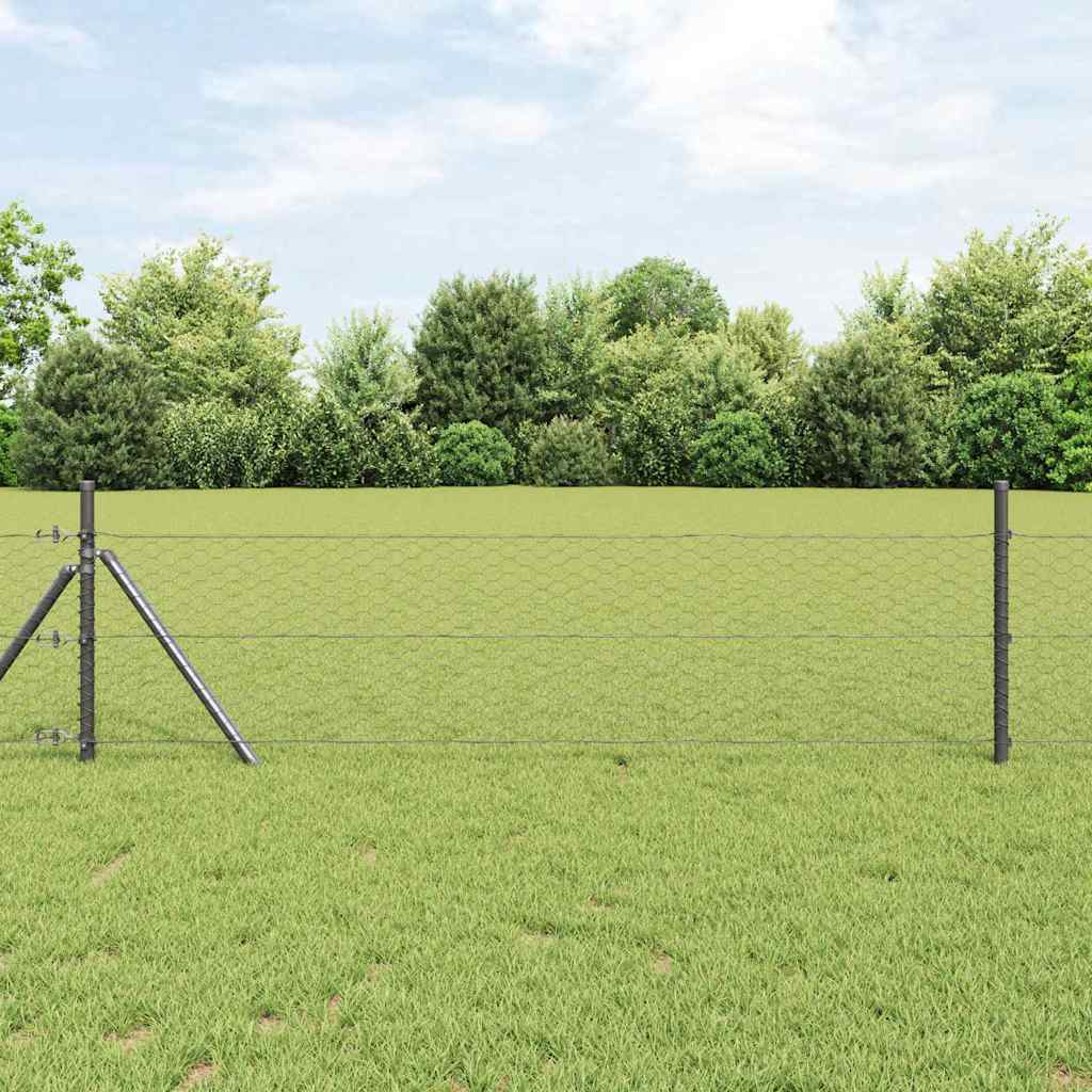 Vidaxl hexagon hek grijs 0,4 x 10 m pvc
