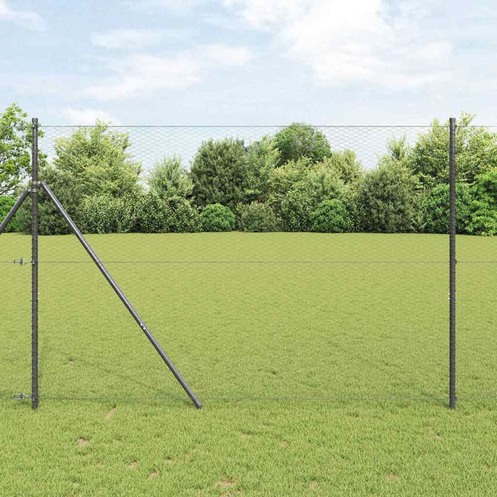 Vidaxl hexagon hek grijs 1,6 x 10 m pvc