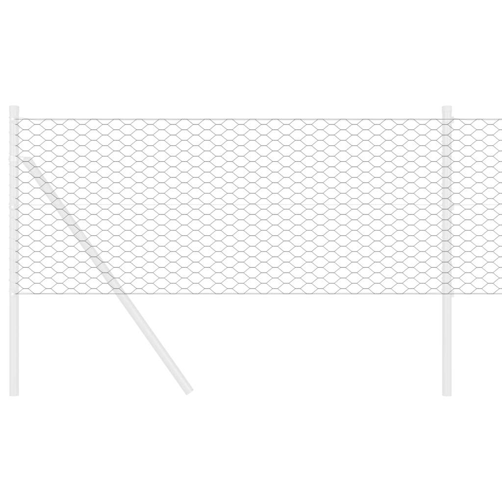 Vidaxl hexagon hek grijs 0.8 x 25 m staal
