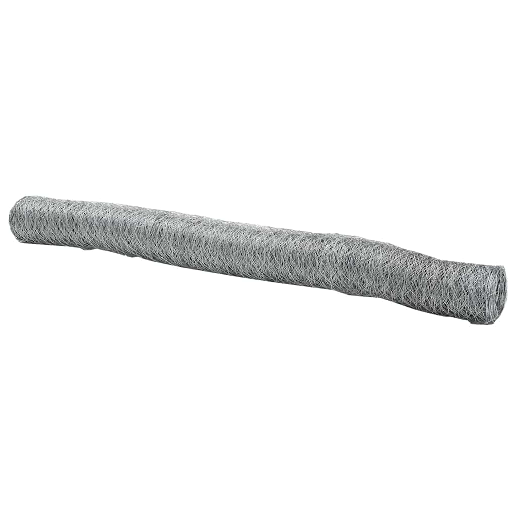Vidaxl hexagon hek zilver 1.4 x 25 m gegalvaniseerd staal
