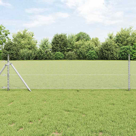 Vidaxl hexagon hek 0,4 x 50 m verzinkt staal zilver