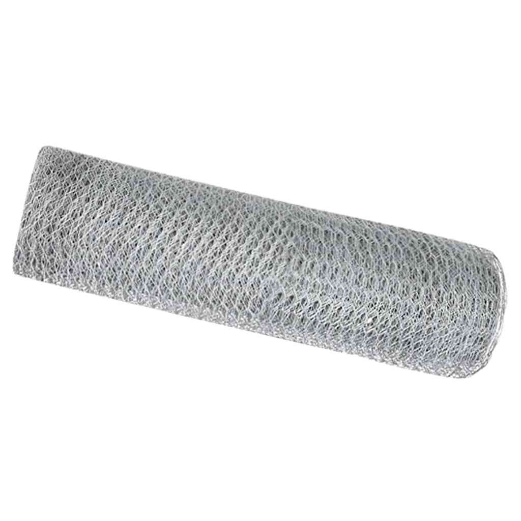 Vidaxl hexagon hek zilver 0,4 x 50 m gegalvaniseerd staal