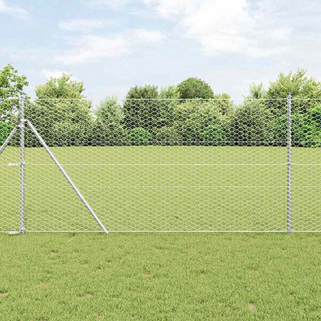 Vidaxl hexagon hek 1,4 x 50 m verzinkt staal zilver
