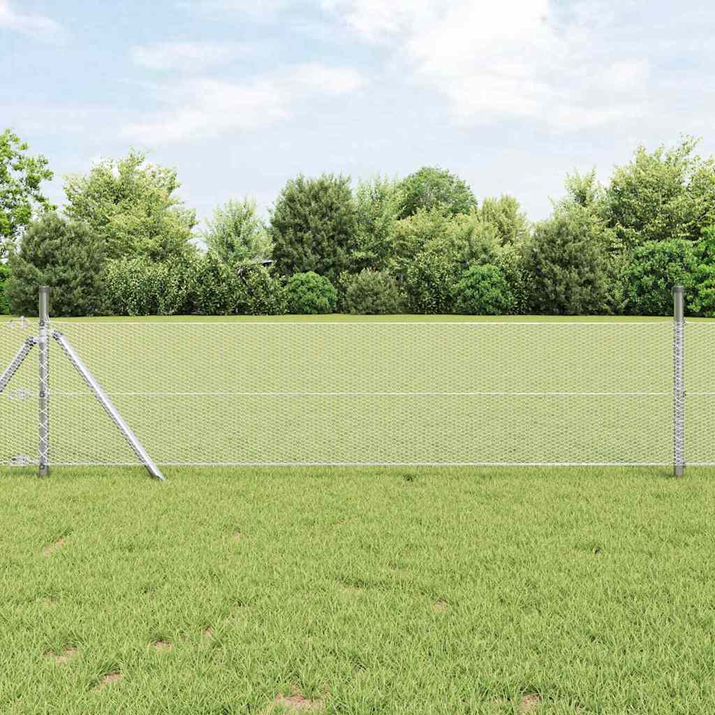 Vidaxl hexagon hek zilver 0,4 x 100 m gegalvaniseerd staal
