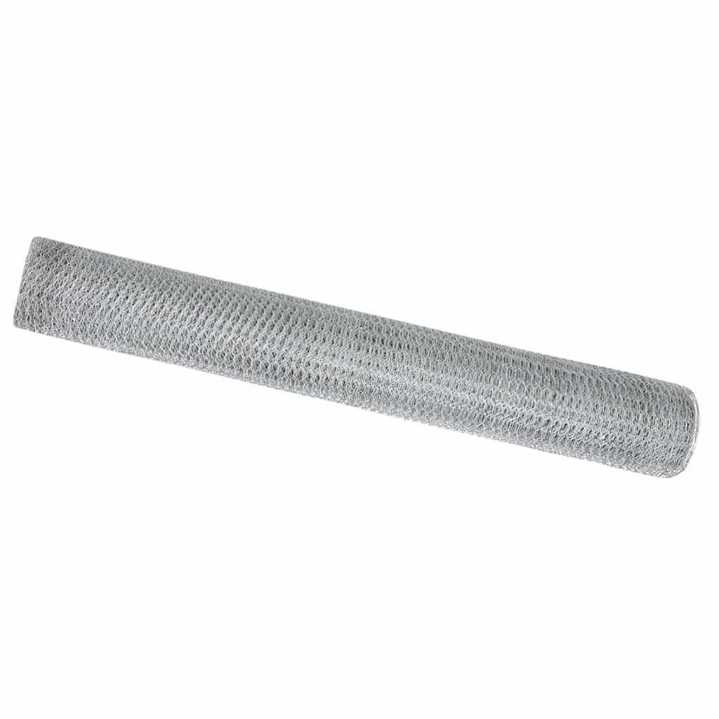 Vidaxl hexagon hek zilver 1,4 x 100 m gegalvaniseerd staal