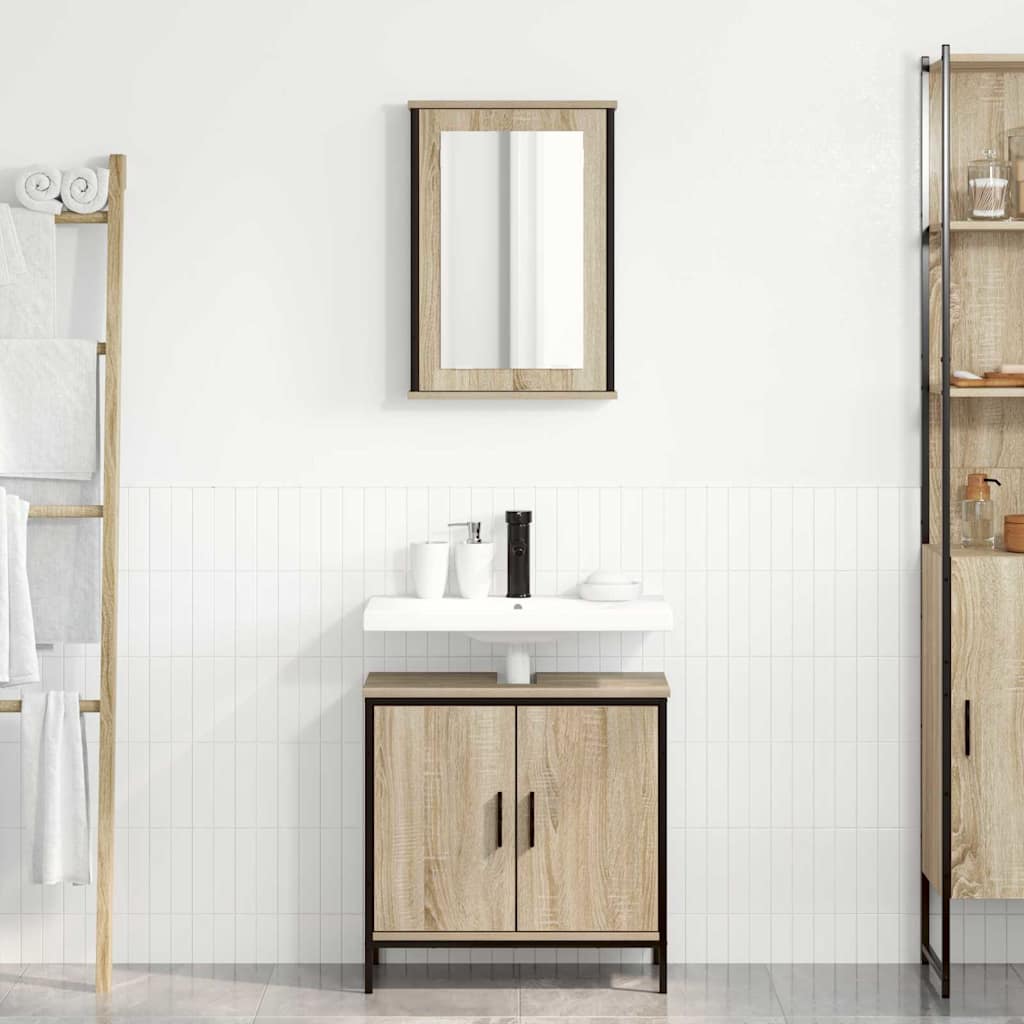 Vidaxl badkamermeubelset 2 st bruin 60 x 30 x 60 cm bewerkt hout