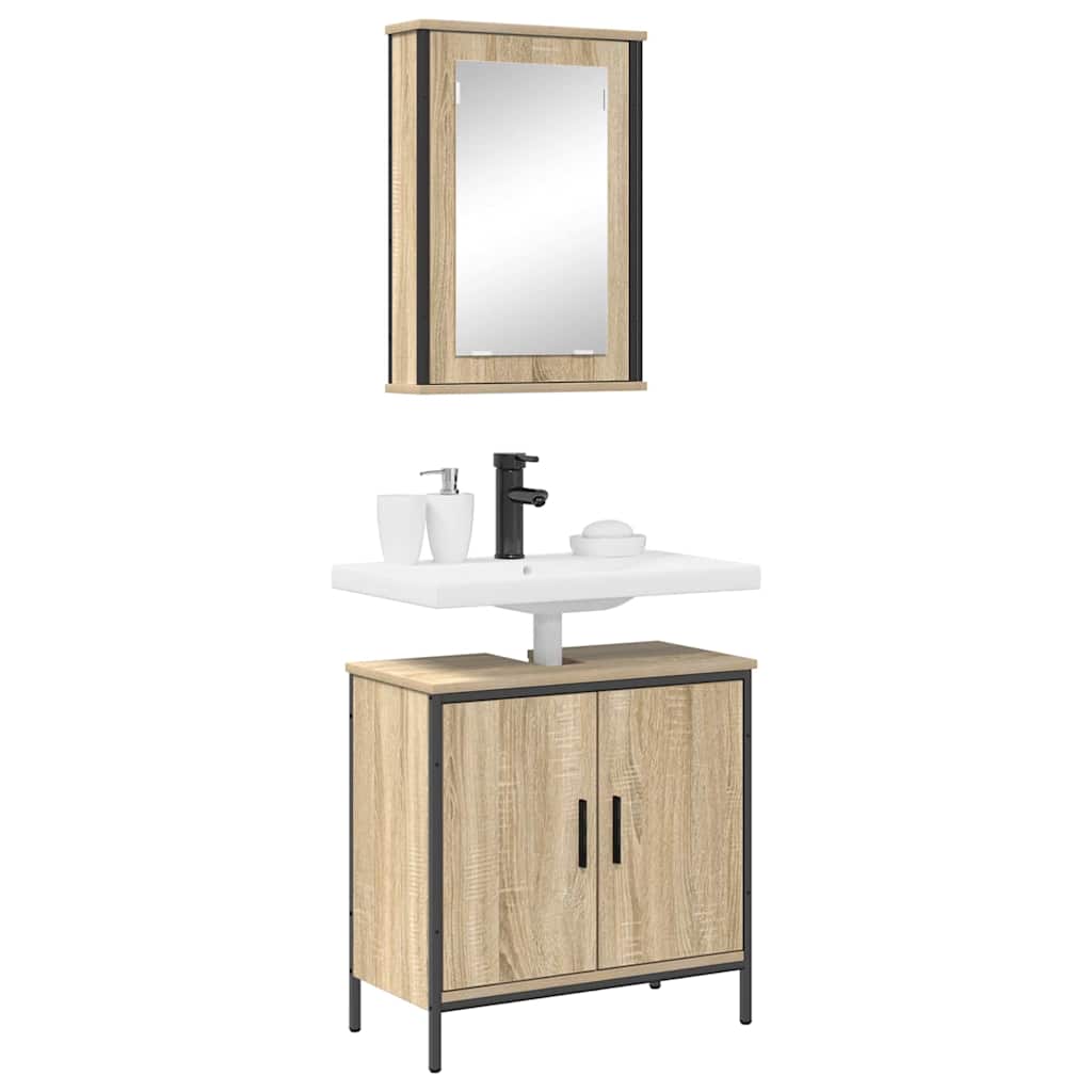 Vidaxl badkamermeubelset 2 st bruin 60 x 30 x 60 cm bewerkt hout