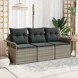 Vidaxl bankstel 3 st 3-aantal zitplaatsen grijs poly rattan