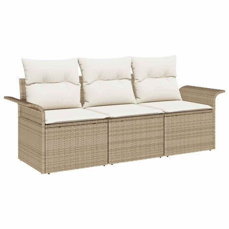 Vidaxl bankstel 3 st 3-aantal zitplaatsen beige en crème poly rattan