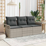 Vidaxl bankstel 3 st 3-aantal zitplaatsen grijs poly rattan